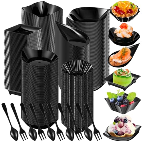 Tessco for You 1200 Pcs Disposable Mini Appetizer Plates Set - Black