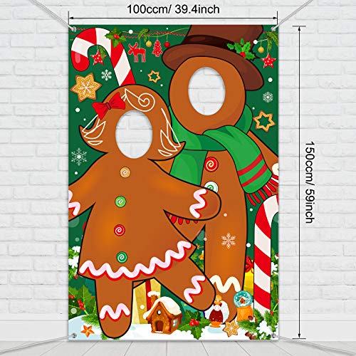 Gingerbread Backdrop Christmas Gingerbread House Backdrop Photo Booth Gingerbread Party Decors Fabric Large Photo Stand in Background for Holiday Xmas