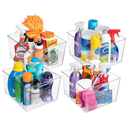 ClearSpace 8 Pack Clear Plastic Storage Bins for Kitchen Pantry Fridge Organization