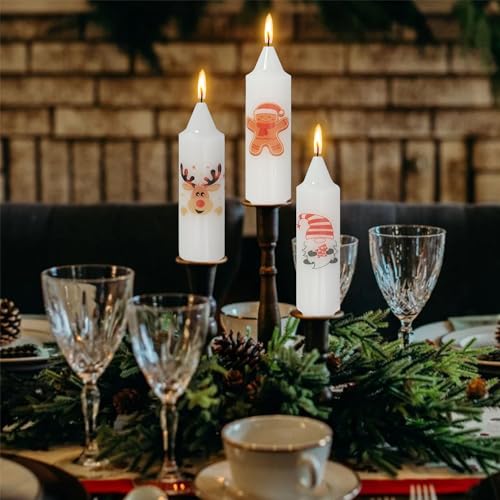 Gedengni CHRIST Santa Claus Taper Candles 5 Inch - Dripless Holiday Decor
