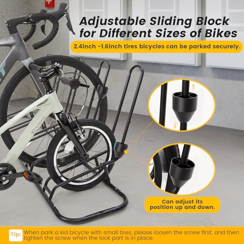 Kingarage 5 Bike Floor Rack with Waterproof Steel Frame for Indoor/Outdoor Storage