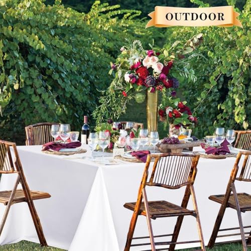 OUDIS Black Table Cloth Rectangle 2 Pack 60 x 102 Inches Stylish Polyester Fabric Table Covers for Wedding, Party, Banquet Perfect for 6ft Tables and Every Occasion