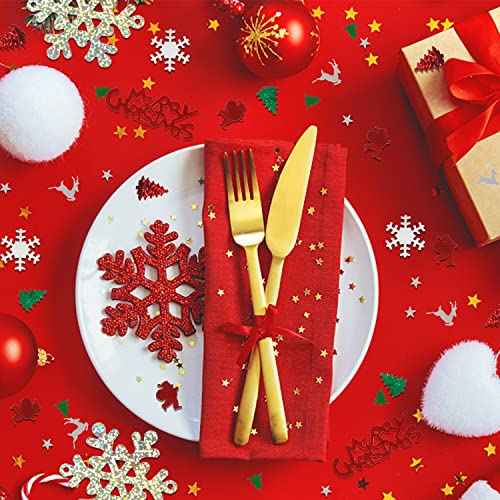 FOIMAS 7200pcs Christmas Confetti,Snowflake Santa Claus Metallic Foil Sequins Glitter Table Scatters for Party Decoration