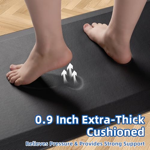 Anti-Fatigue Kitchen Floor Mat 20x39 Black - Extra Thick Cushioned Comfort - Variation of THIS listing