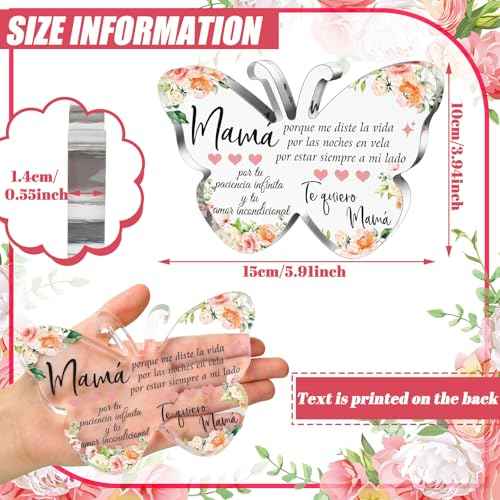 Shellwei Spanish Christian Acrylic Gift for Women Religious Inspirational Gift with Bible Verse Regalos Cristianos Para Mujer Bible Prayer Choice for Women Mother's Day Xmas Birthday Present(Bright)