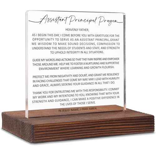 Assistant Principal Prayer Thank You Gifts, Christian Assistant Principal Birthday Christmas Teacher's Day Gifts Back to School for Assistant Principal, Home Office Sign Plaques SOK37