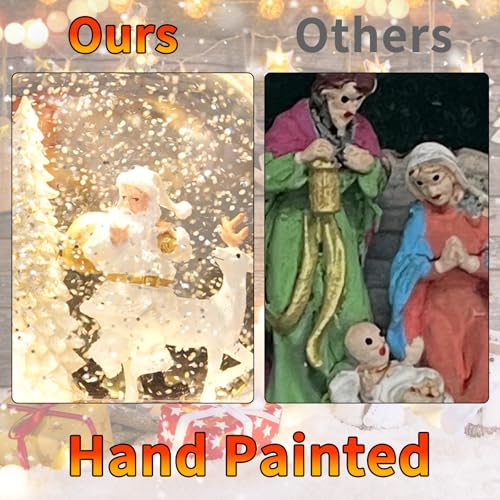PestiLite Ty- Christmas Santa Deer Snow Globe with Music & Lights, 6H Timer, USB/Battery Operated - Festive Holiday Decor Gift