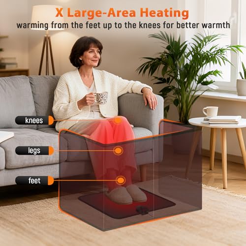Under Desk Heater with Heated Floor Mat-Personal Portable Space