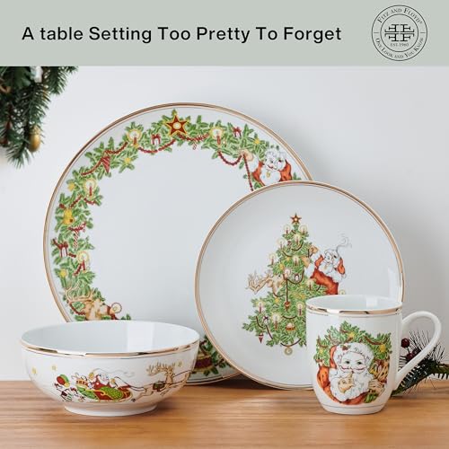 Fitz & Floyd St. Nicholas Holiday Dinnerware Set for 4 - 16 Pieces