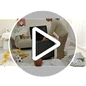 Large Storage Bin with Lid and Wheels - 130 QT Cream White Toy Organizer