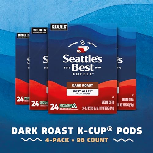 Seattle's Best Post Alley Dark Roast K-Cup Pods - 96 Count, Smooth & Bold Coffee