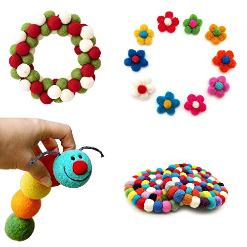 3/4inch 20mm Felt Wool Balls Beads Pom Pom Handmade for Craft Dream Catcher Baby Mobile Pompom Home Decor Nursery Party Props (20mm red 100pcs)