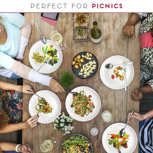 9-Inch Disposable Paper Plates - Bulk Pack of 500 for Parties & Meals - Eco-Friendly Dinnerware