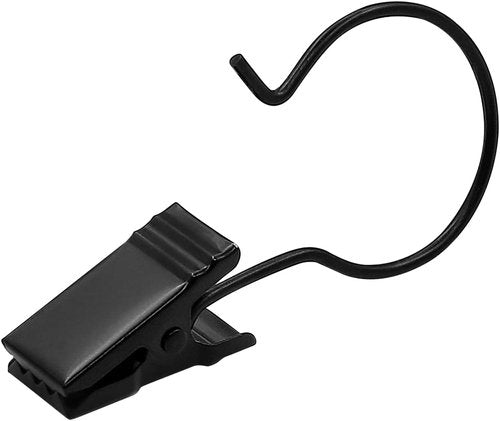 Coideal Curtain Clips - 60 Pack Metal Hooks for Outdoor Christmas Lights | Black Gutter Hanging Clips