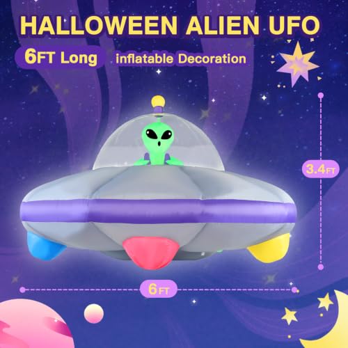 Inflatable UFO Car Decorations Kit for Halloween Trunk or Treat