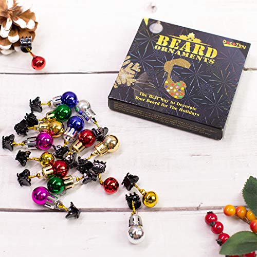 16pcs Beard Ornaments. 4 Sounding Jingle Bells and 12 Colors of Christmas Baubles Great Gift Idea! (4 Bell+12 Baubles)