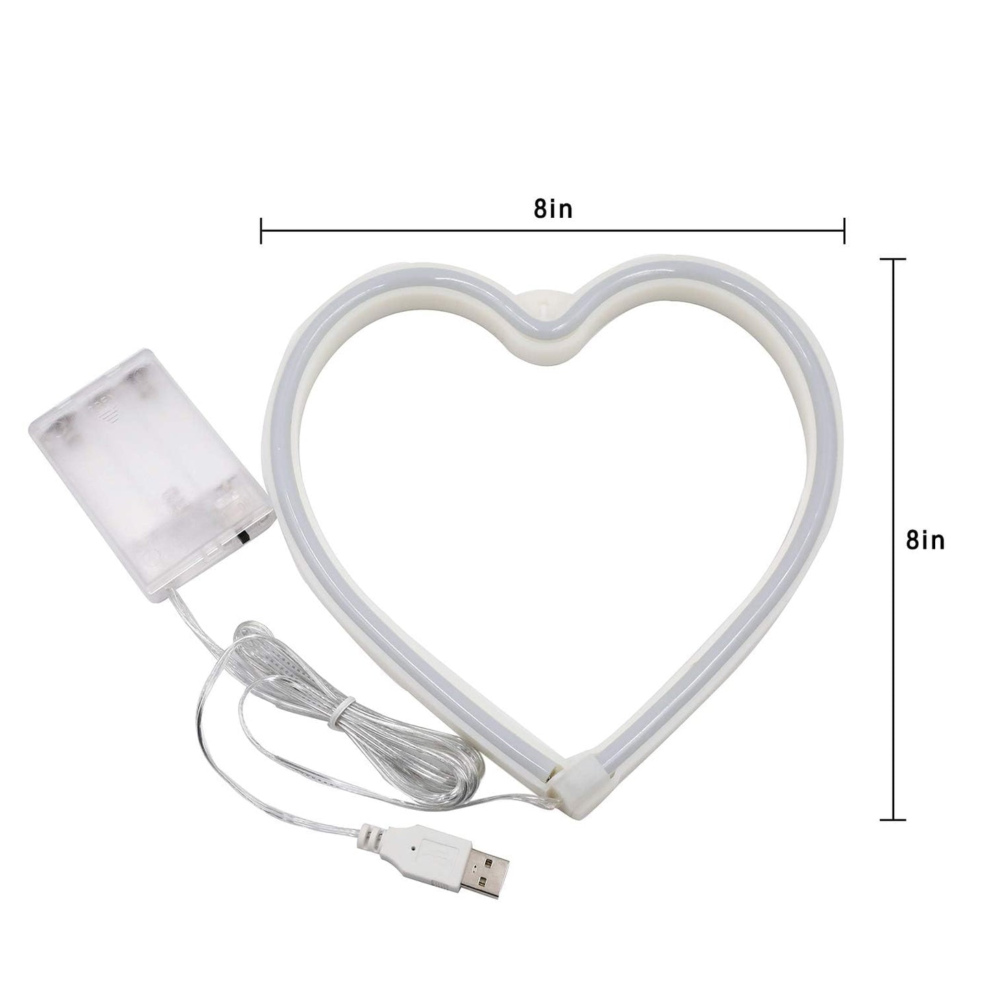 Red Heart Neon Sign, Battery Operated or USB Powered Neon Heart Lights for Valentines Day Decoration, Valentines Gifts for Wife Wedding Proposal Anniversary Mother's Day Girls’ Room Table Wall Decor