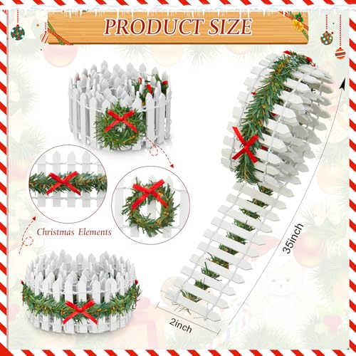 BrightRow 2 Pcs White Christmas Fairy Garden Fence Village Accessories - Variation of White / 2
