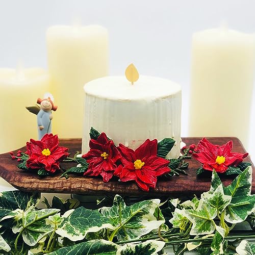 Holly Leaf Silicone Mold Set 3-Pack for Fondant, Chocolate & Candy Christmas Decorations