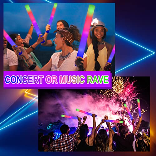 Taotuo 108PCS Glow Stick Bulk - LED Foam Glow Sticks for Parties, Weddings, Halloween, Christmas & Events