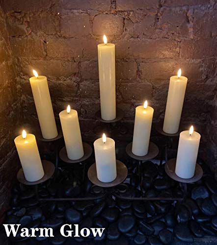 Eywamage Ivory Tall Flameless LED Candles with Remote Control Set of 9