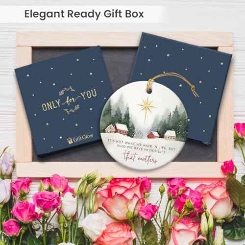 2025 Thank You Gifts for Women - Double Sided Ceramic Friendship Ornament for Christmas Tree, Unique Appreciation, Retirement Gifts for Women, Coworkers, Man, Friends, Bestie, Sister, Neighbor