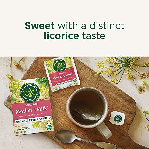 Organic Mother's Milk Lactation Tea - 16 Count Pack of 6, 96 Tea Bags - Herbal Support for Breastfeeding Mothers