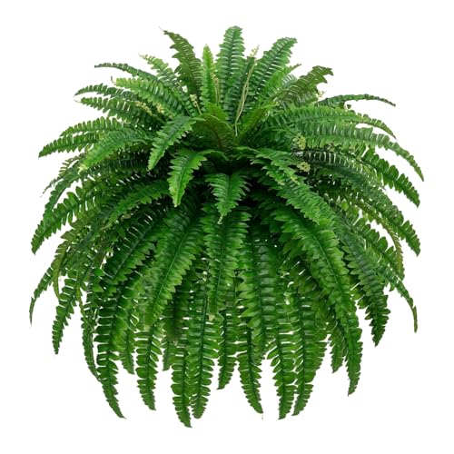 Large Artificial Boston Fern Plant - 47 Inch Faux Bush with 88 Branches, Indoor & Outdoor Decor