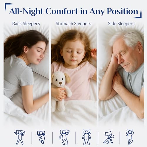JOLLYVOGUE Standard Size Set of 6 Medium Firm Cooling Pillows - Hotel Collection