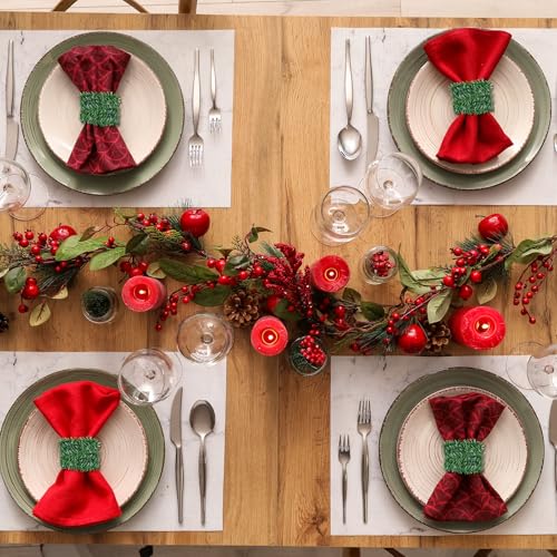 MARFOREVER 32.8Ft Artificial Christmas Pine Garland Greenery - Realistic Holiday Decor