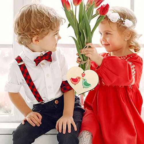 Wooden Heart Ornaments to Paint 7 Inch, Large Size Wooden DIY Blank Unfinished Heart Wood Discs Ornament for Crafts Hanging Decorations