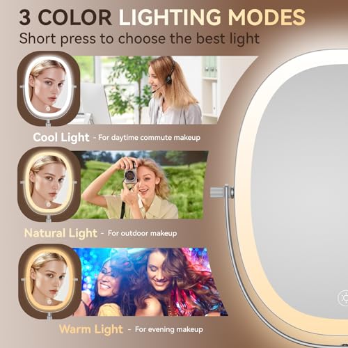 DeLanges Lighted Makeup Mirror with 7x Magnification & Adjustable Height