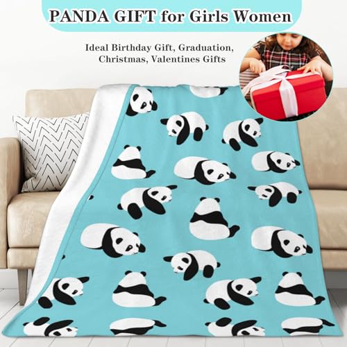 Cartoon Blanket Gifts for Boys 5-12 Fleece Throw Blanket Kids Adult Birthday Halloween Bedroom Decoration (Green, 40"x50", Panda)