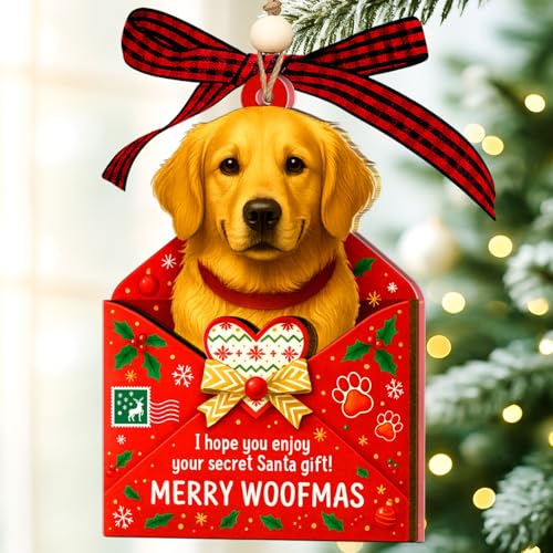 Golden Retriever Letter Christmas Ornament - Dog Lover Holiday Decor