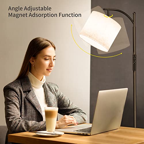 SUNMORY Arc Floor Lamp with Remote Control & 9W Bulb - Black, Dimmable, Rotatable