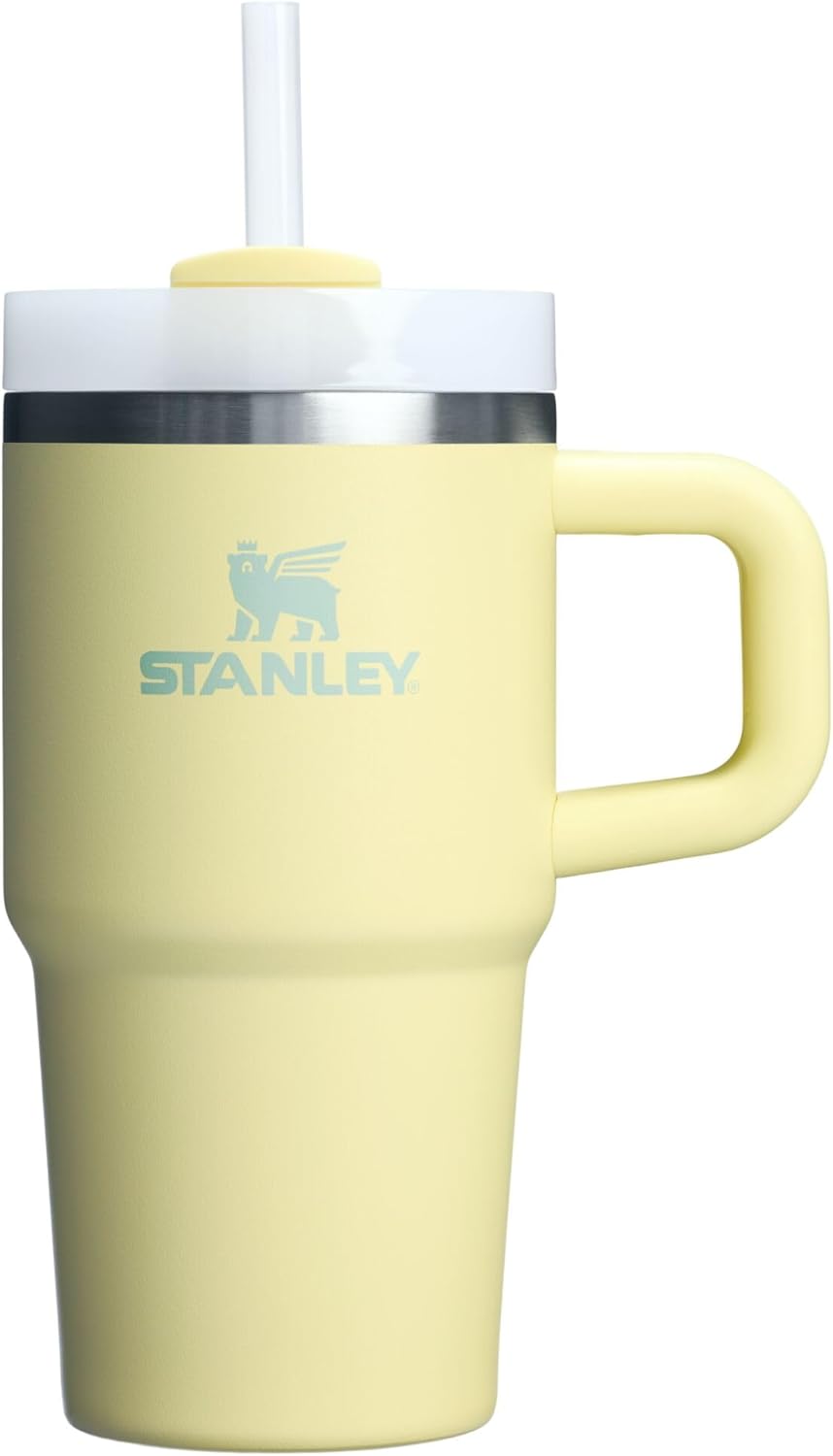 STANLEY Quencher H2.0 Tumbler - 20 oz Insulated Stainless Steel Cup with Handle & Straw | BPA-Free Pomelo