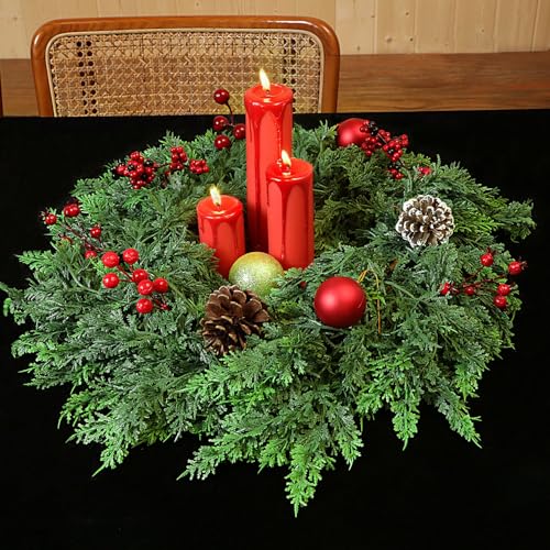 6FT Cedar Garland Artificial Faux Greenery for Mantle & Fireplace - IPOOLTENG