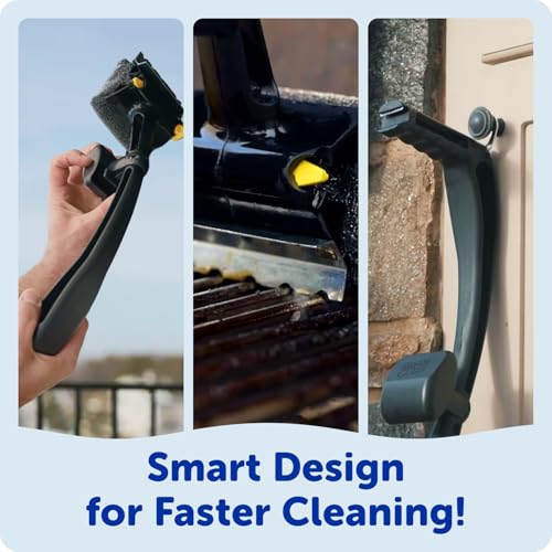 BBQ Daddy Grill Cleaner Kit - Bristle-Free Brush with Refill & Steel Sponges - Variation: BBQ Daddy + Refill + Scour Daddy Steel 2ct Bundle