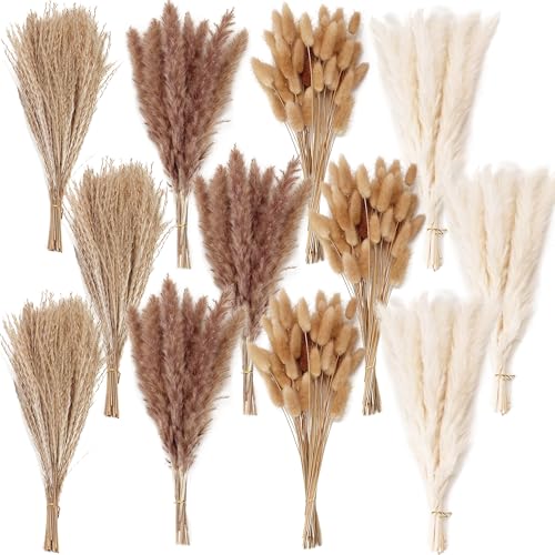 ANPROOR 300PCS Dried Flower Bouquet with Pampas Grass - Boho Wedding & Home Decor