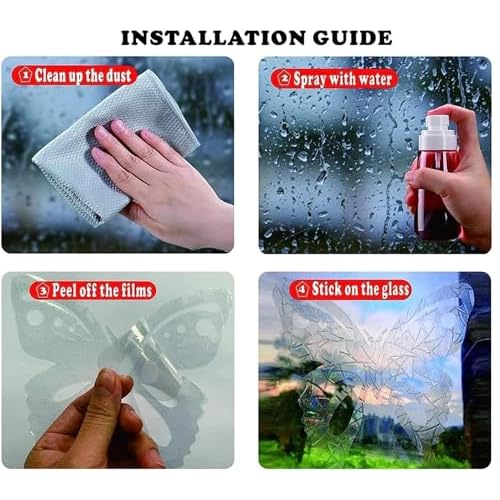 Christmas Window Clings Snowflake Bell Static Cling Xmas Deer Pine Tree Window Decals Winter Snow Prismatic Vinyl Stickers Anti-Collision Window Stickers for Bird Strikes Suncatcher Stickers