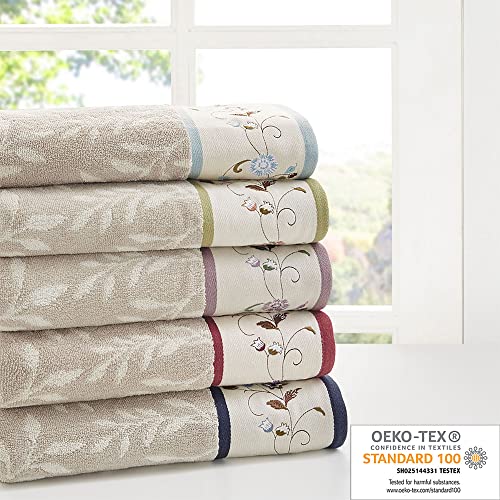 Madison Park Serene 100% Cotton Bath Towel Set Luxurious Floral