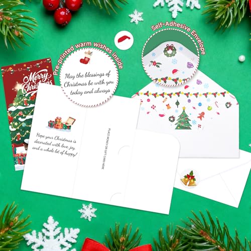 Christmas Money Holders for Cash, 20 Pack Cards with Envelopes Cash