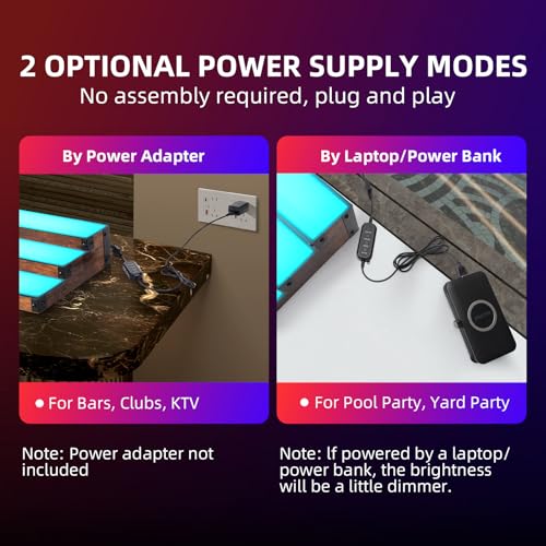 2-Pack 16‘’ LED Lighted Liquor Display, 3-Tier 32Inch Total Bar