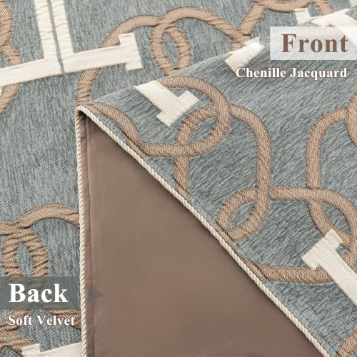 Jacquard Letter H Throw Blanket for Couch - Gray with Green Undertones, 52x72
