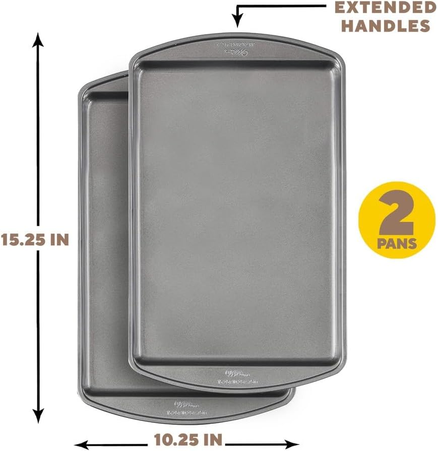 Wilton Perfect Results Nonstick Cookie Baking Sheets Set - 15 x 10 in, 2-Piece Steel, Scratch-Resistant, Dishwasher Safe