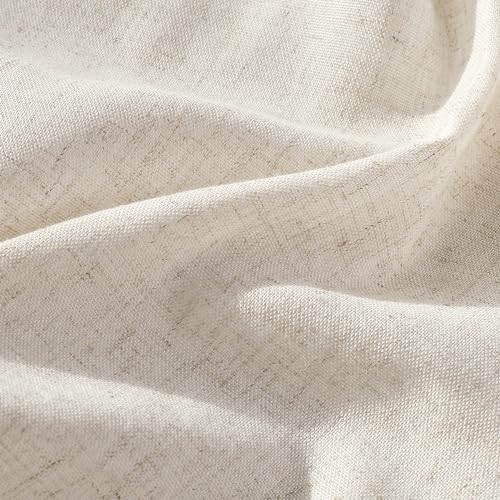 Aersas Natural Linen Pinch Pleated Floor-Length Curtains 40x96 Inches, Pack of 2, Cream
