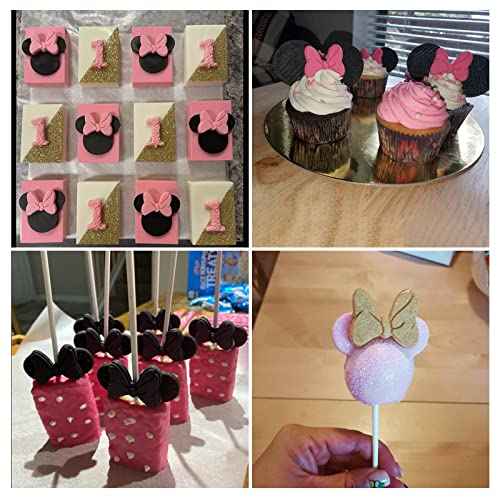 2PCS Mouse Bows Silicone Molds for Cake Cupcake Decoration, Bowknot Cartoon Butterfly Tie Fondant Mold for DIY Candy Chocolate Pudding Crafts Mould Baby Shower Party Supplies