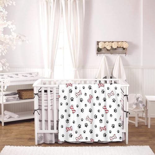 Dog Paw Blanket, Dog Paw Christmas Santa Claus Xmas Truck Blankets, Gift for Girls Dog Paw Lover, 30"x40" Soft Lightweight Plush Throw Blanket for Couch Bed Sofa Decoration