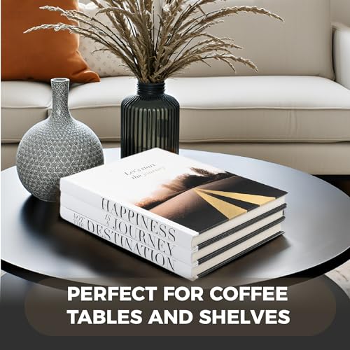Decorative Coffee Table Books Set of 3 - Faux Books for Home Decor - Real Pages