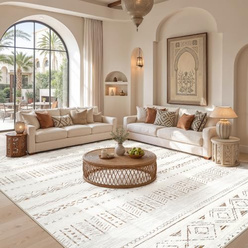 cotiled Boho 5x7 Area Rugs for Living Room: Soft Moroccan Washable Rug